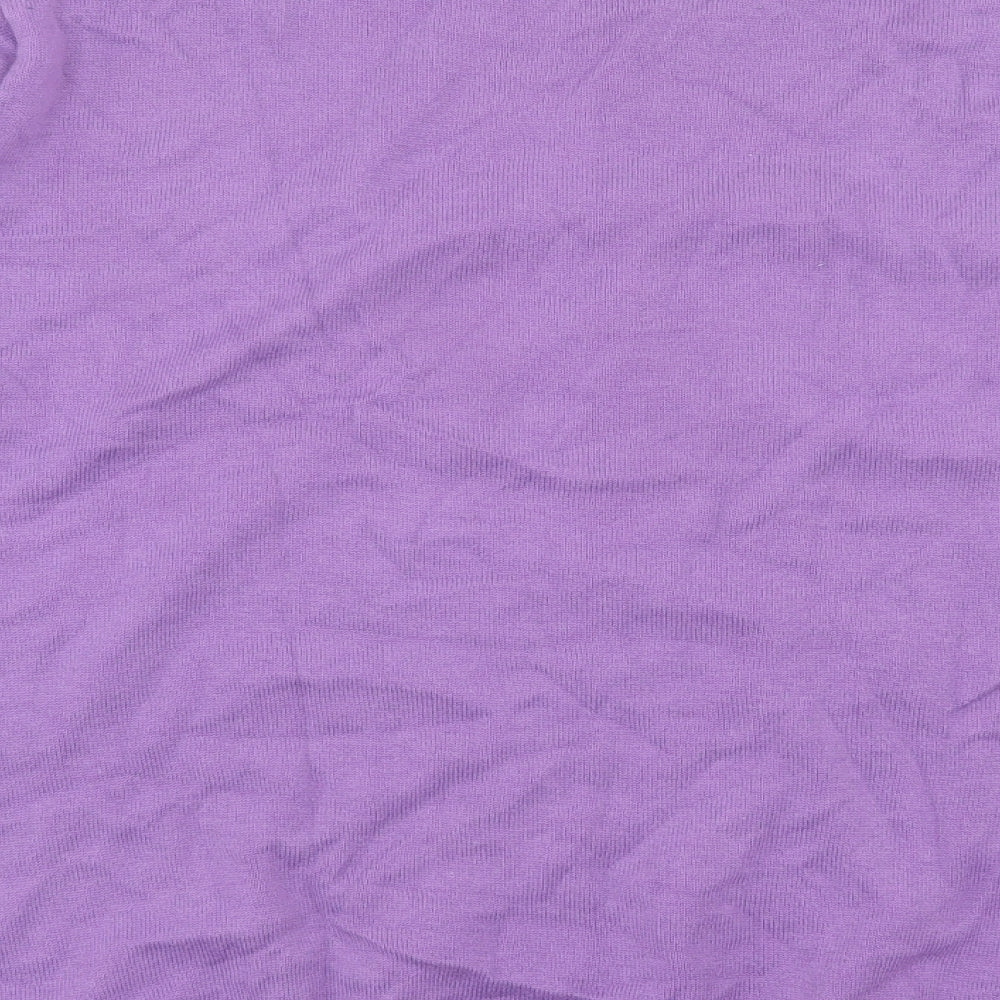 Cotton Traders Mens Purple V-Neck Cotton Pullover Jumper Size XL