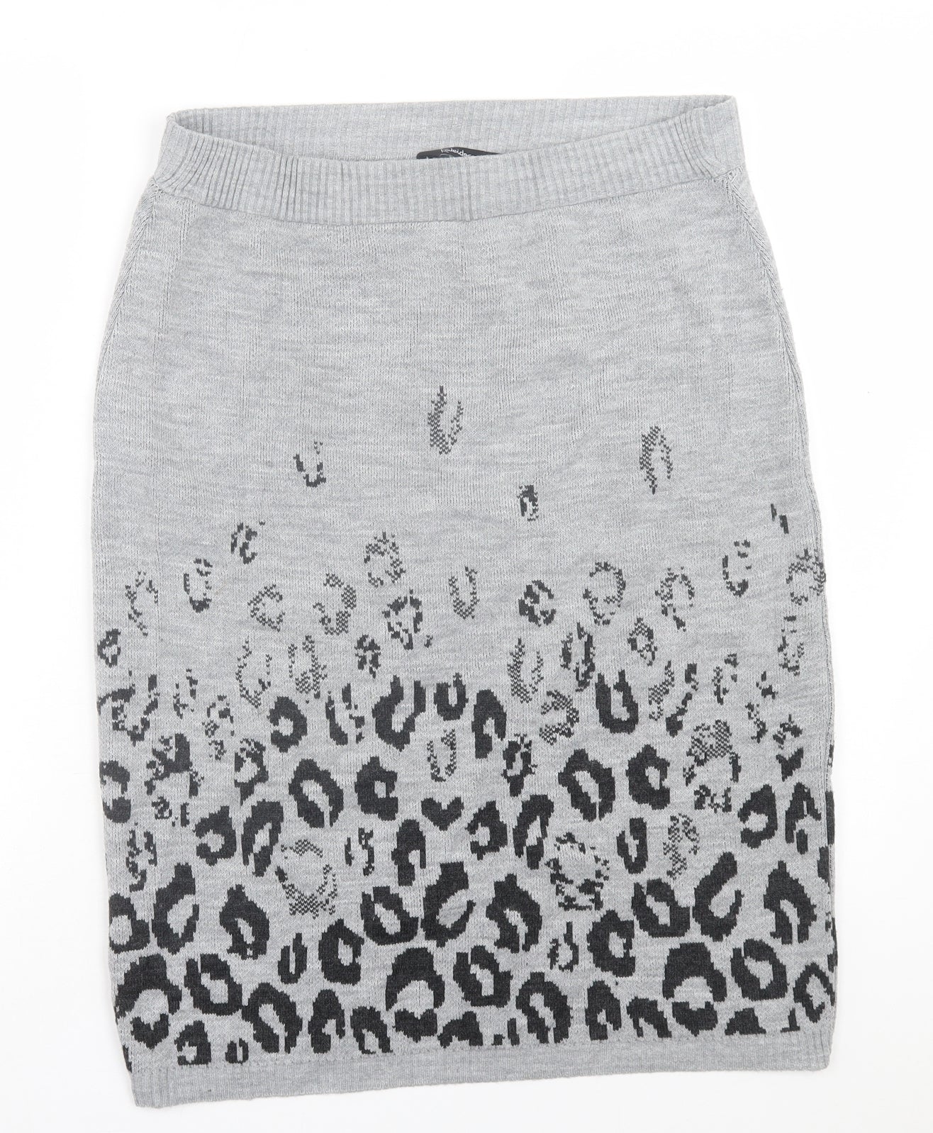 Kaliedoscope Womens Grey Animal Print Acrylic A-Line Skirt Size 14