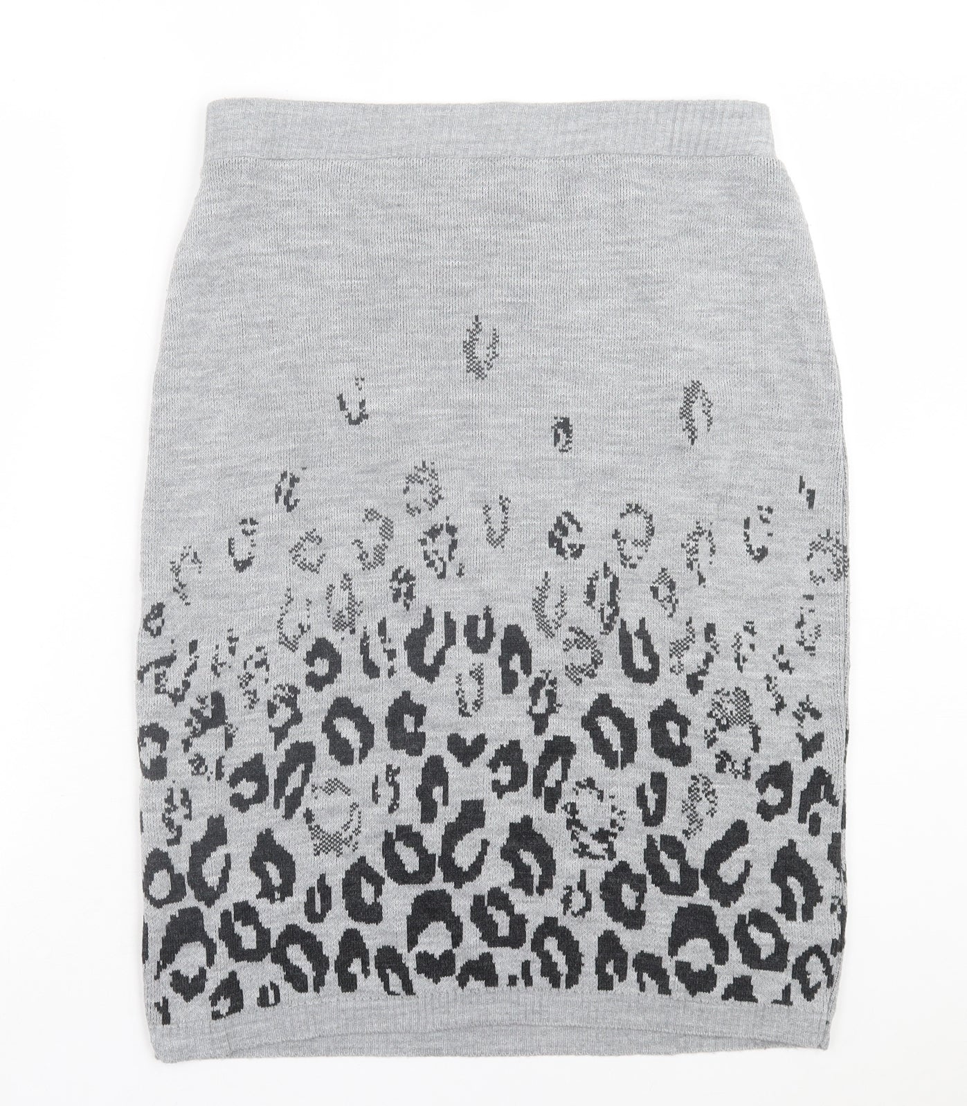 Kaliedoscope Womens Grey Animal Print Acrylic A-Line Skirt Size 14