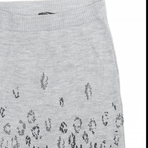 Kaliedoscope Womens Grey Animal Print Acrylic A-Line Skirt Size 14