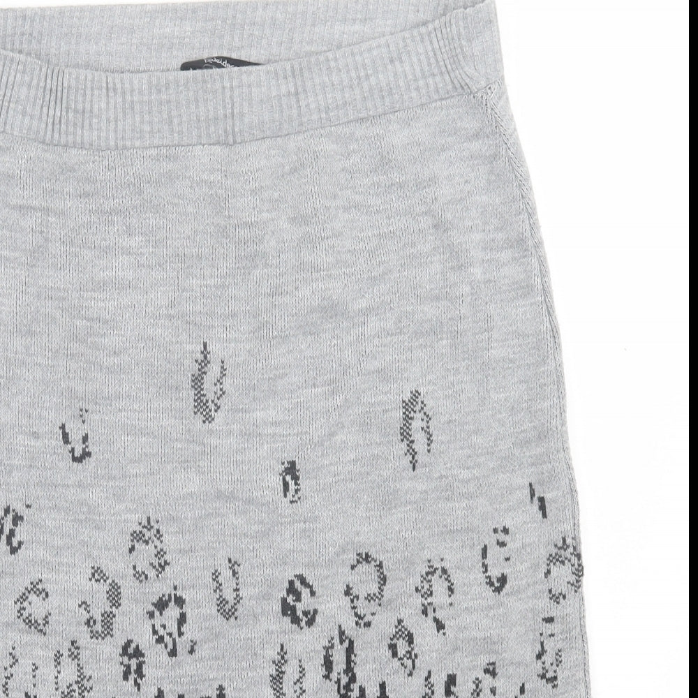Kaliedoscope Womens Grey Animal Print Acrylic A-Line Skirt Size 14