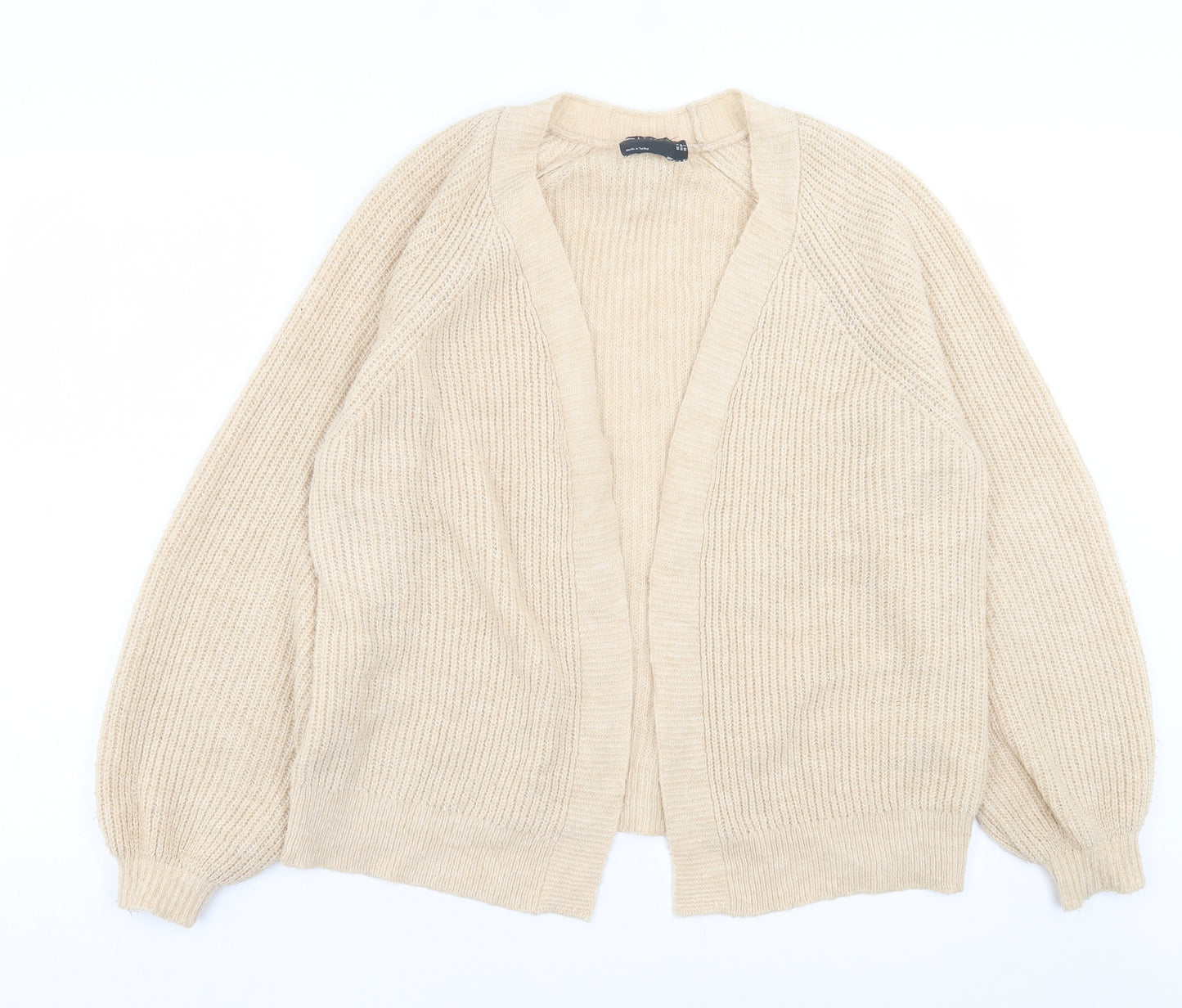 ASOS Womens Beige V-Neck Acrylic Cardigan Jumper Size 6