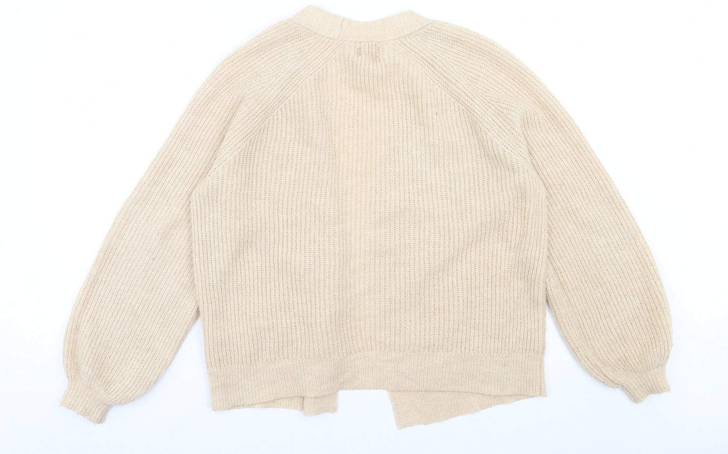 ASOS Womens Beige V-Neck Acrylic Cardigan Jumper Size 6