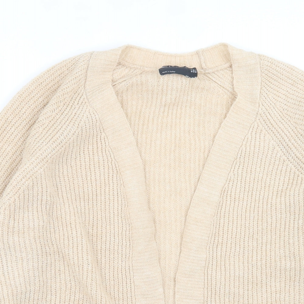 ASOS Womens Beige V-Neck Acrylic Cardigan Jumper Size 6