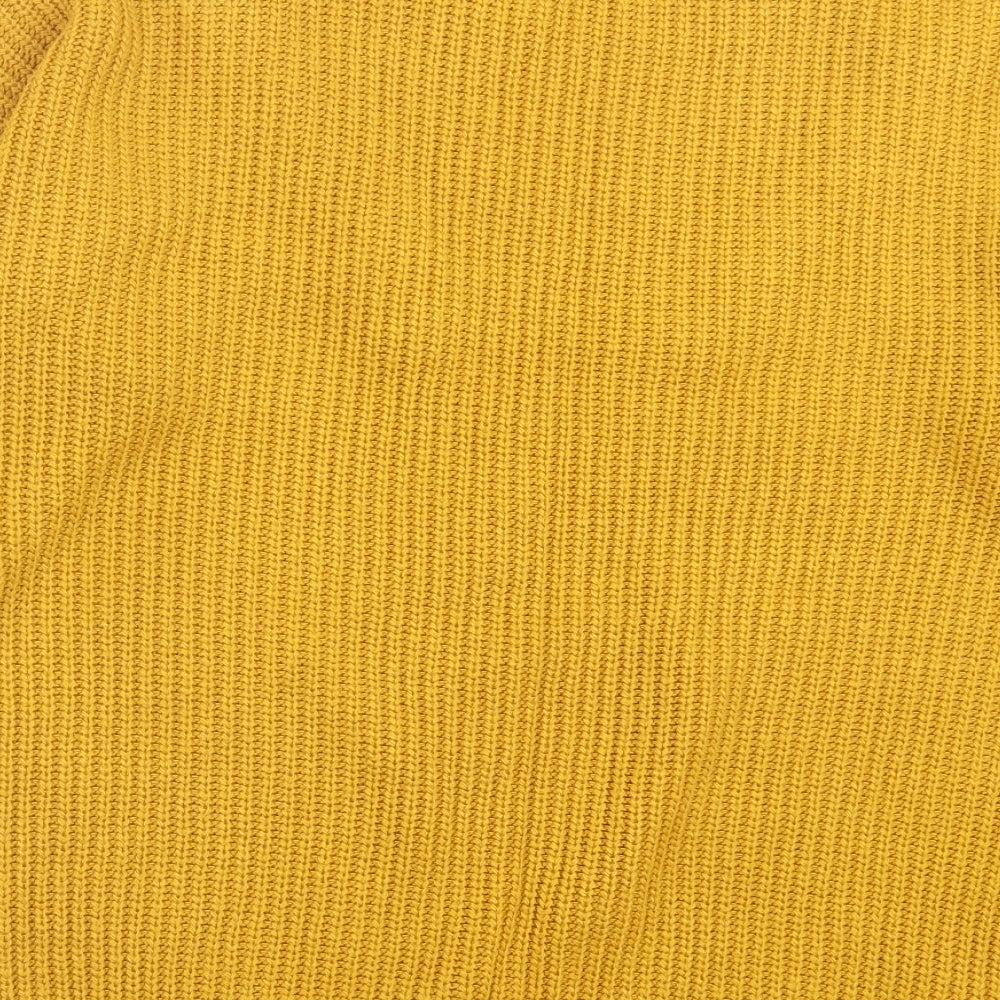Primark Womens Yellow Crew Neck Acrylic Pullover Jumper Size M