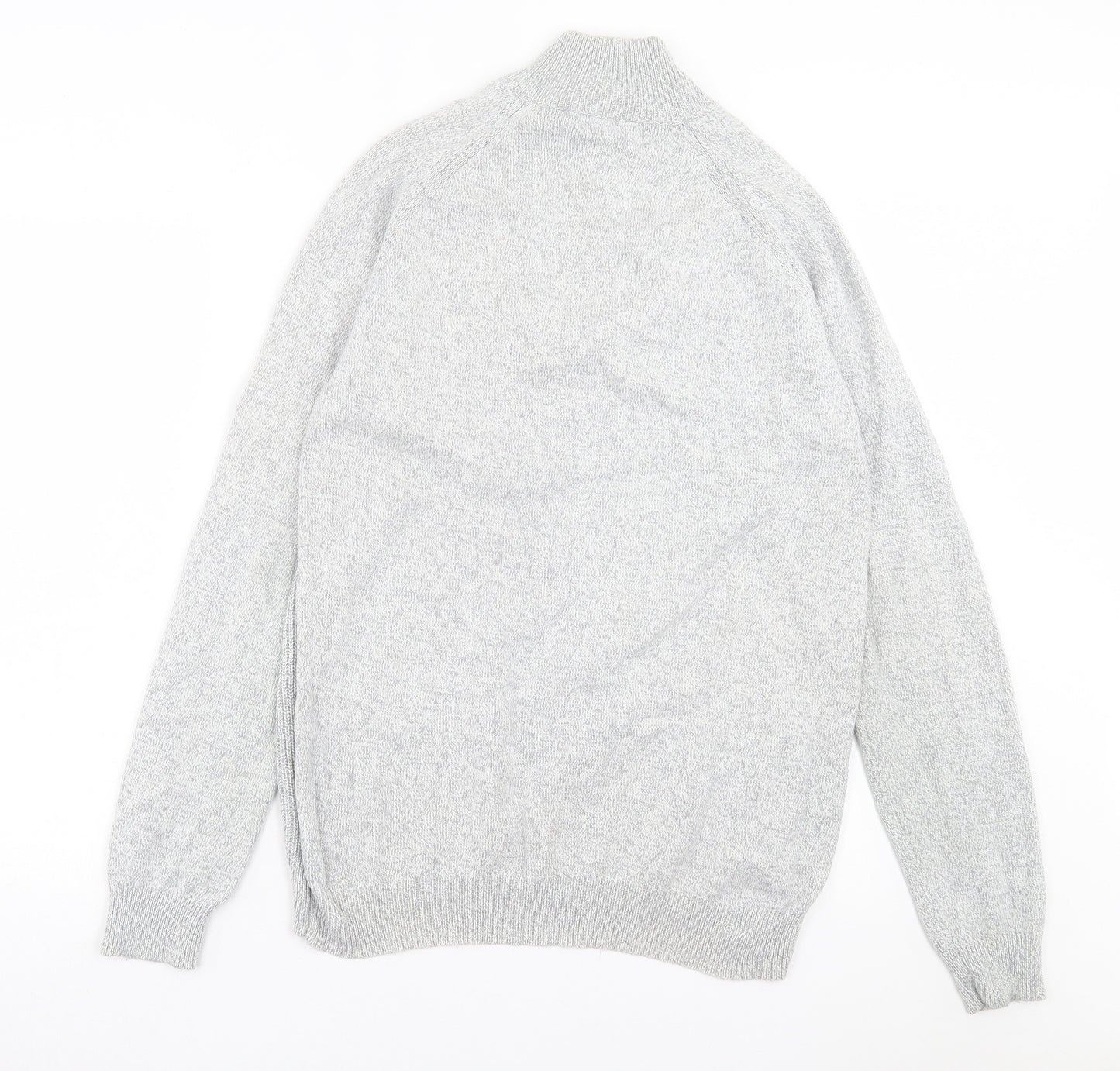 George Mens Grey High Neck Cotton Pullover Jumper Size XL