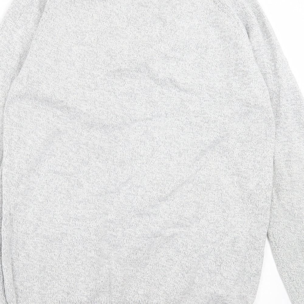 George Mens Grey High Neck Cotton Pullover Jumper Size XL