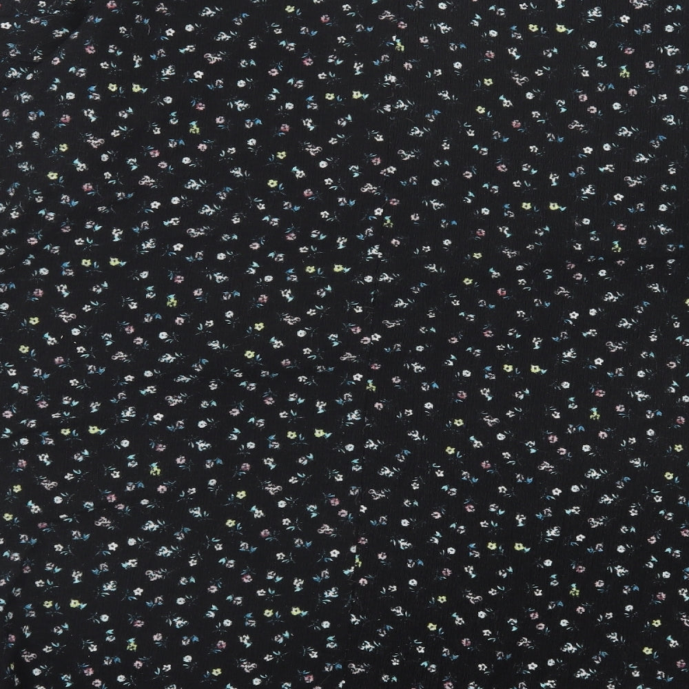 JD Wiliams Womens Black Floral Polyester A-Line Size 26 Crew Neck Pullover