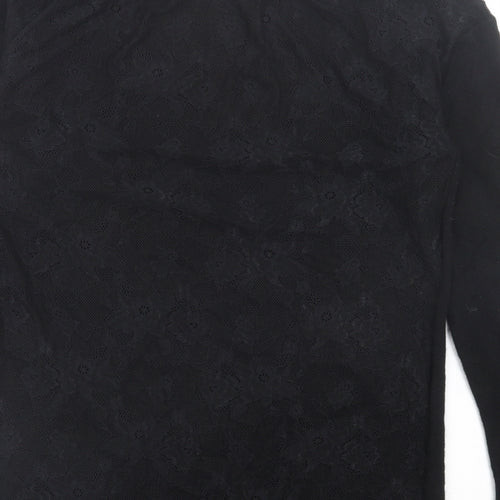 Gharani Strok Womens Black Crew Neck Polyester Pullover Jumper Size 14