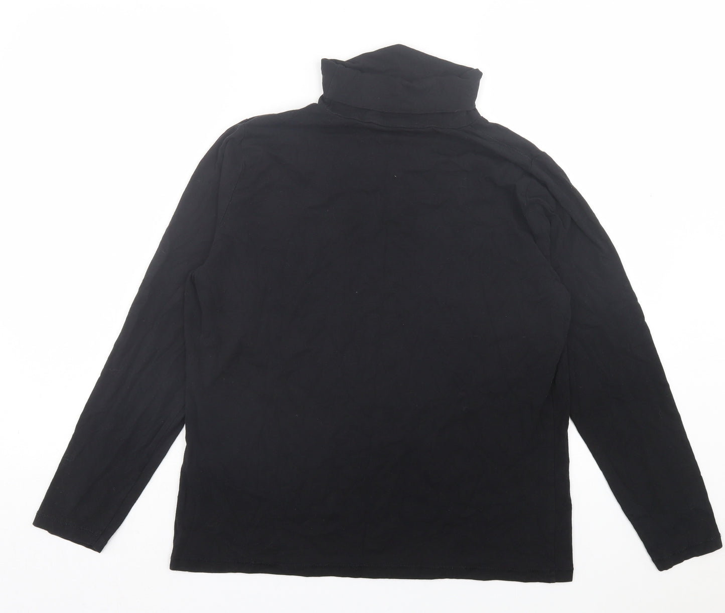 TU Womens Black Cotton Basic T-Shirt Size 20 Roll Neck