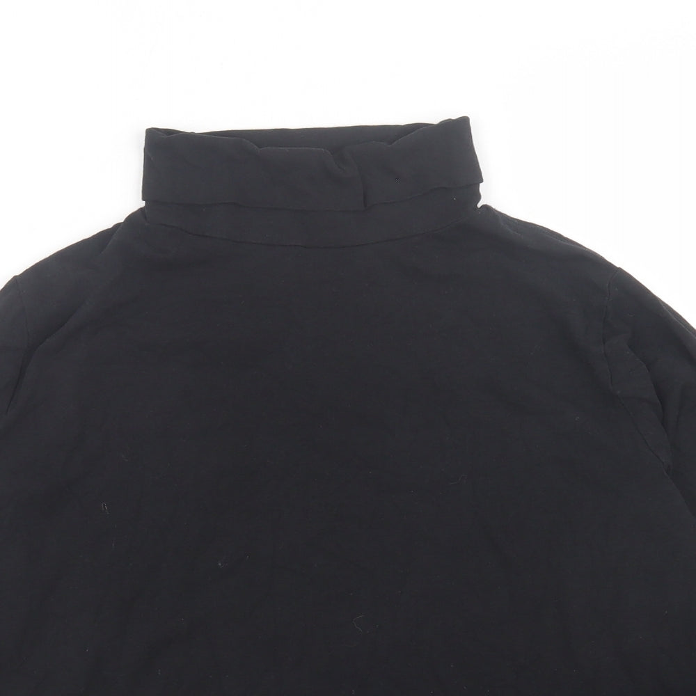 TU Womens Black Cotton Basic T-Shirt Size 20 Roll Neck