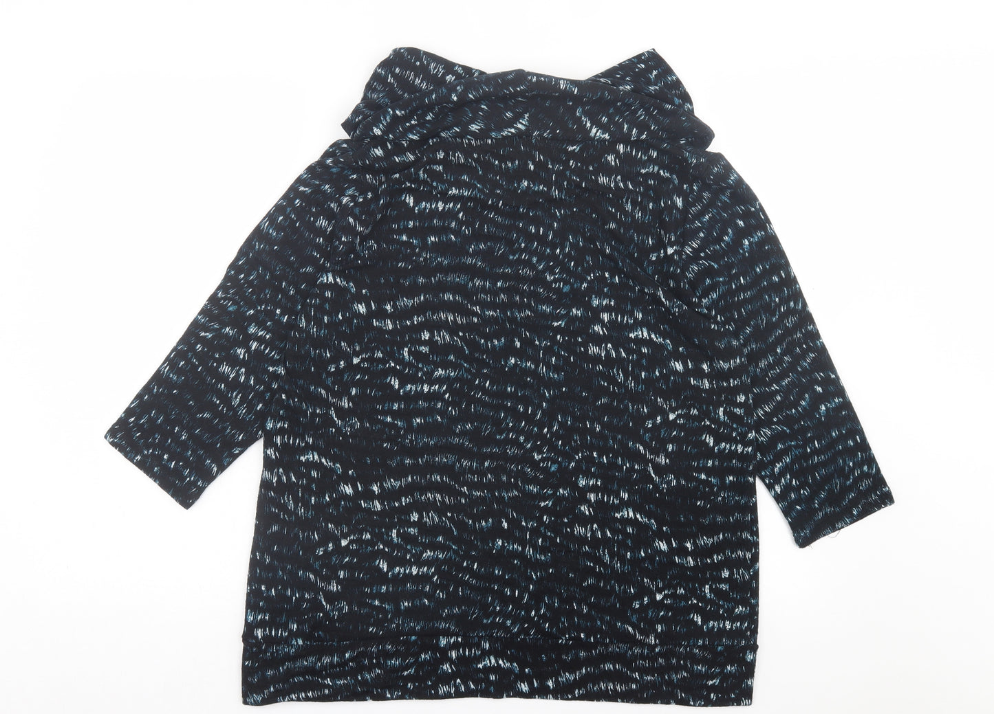 Klass Womens Blue Roll Neck Geometric Polyester Pullover Jumper Size L