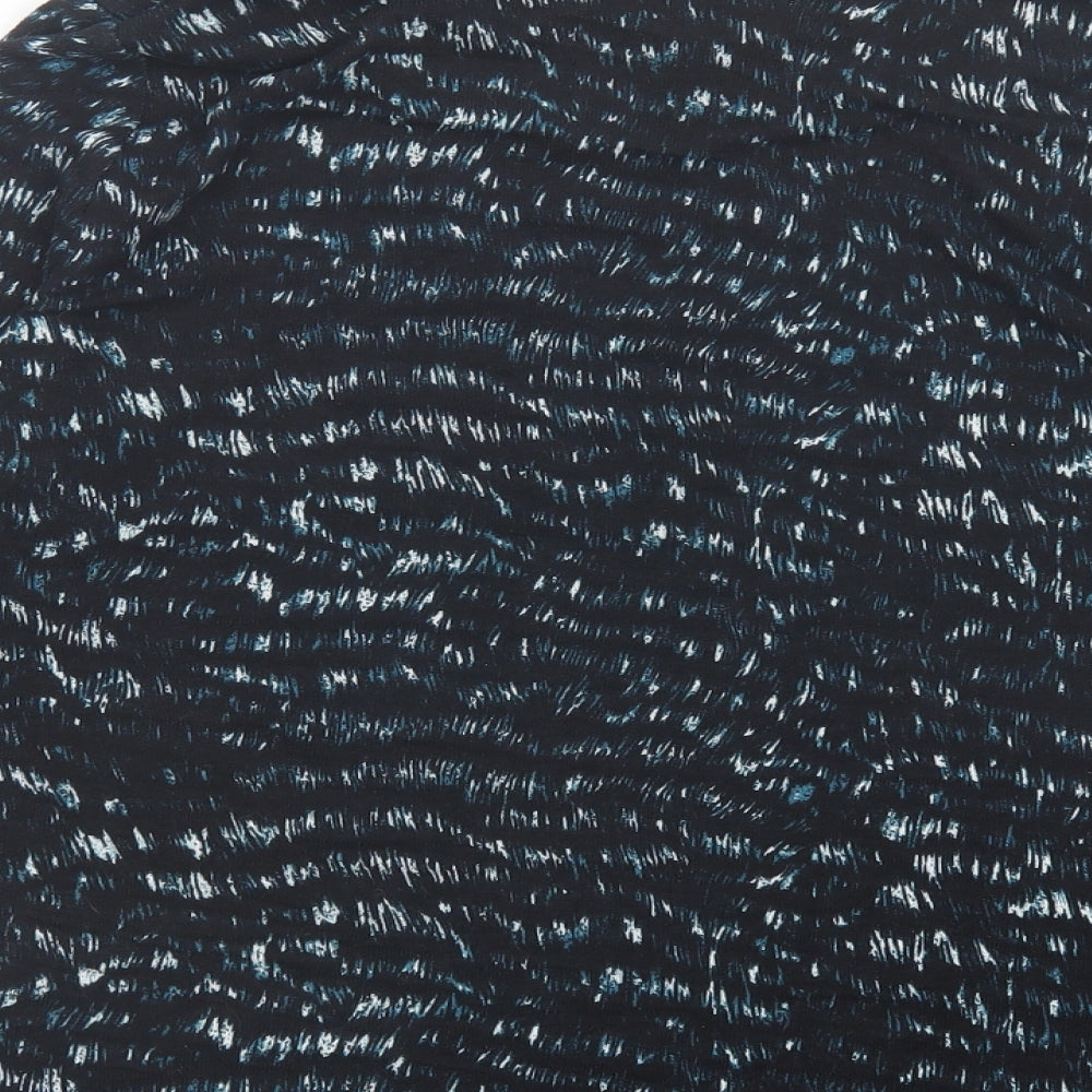 Klass Womens Blue Roll Neck Geometric Polyester Pullover Jumper Size L