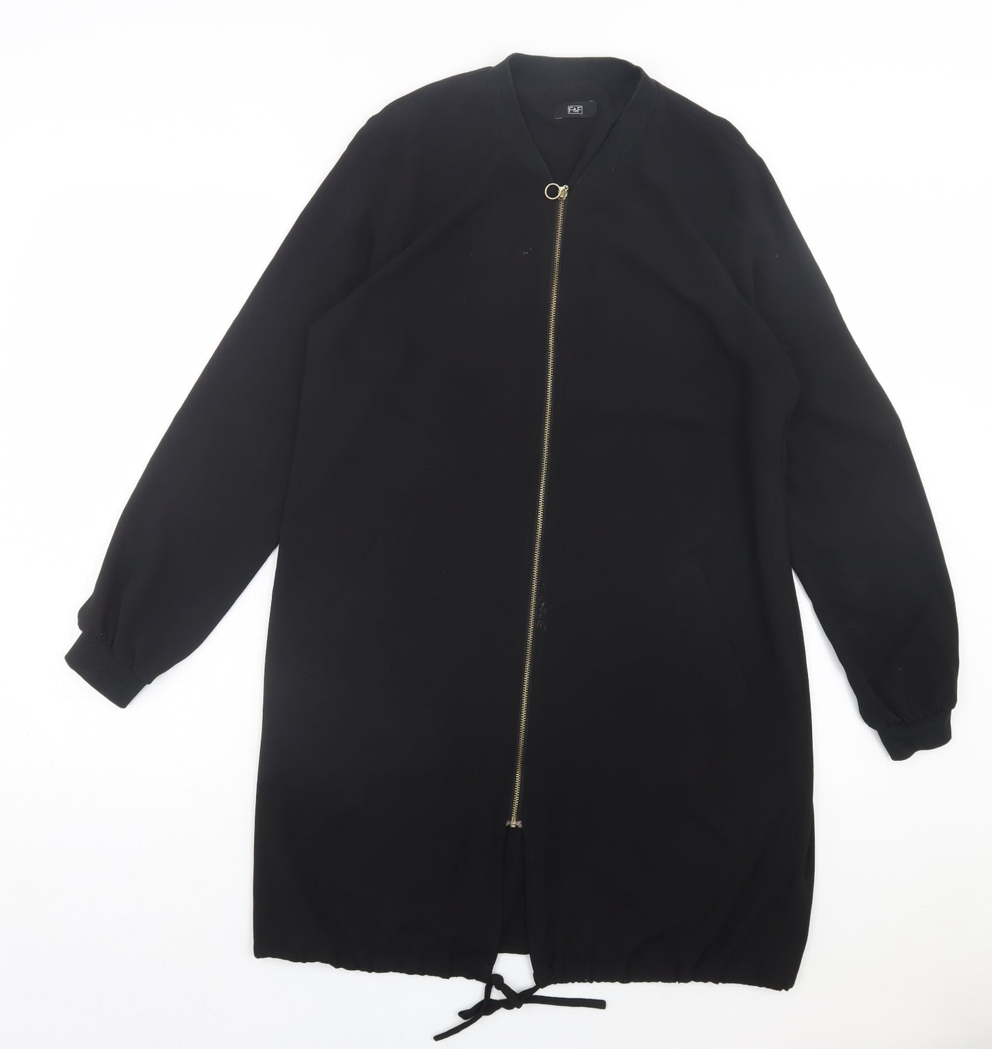 F&F Womens Black Jacket Size 12 Zip