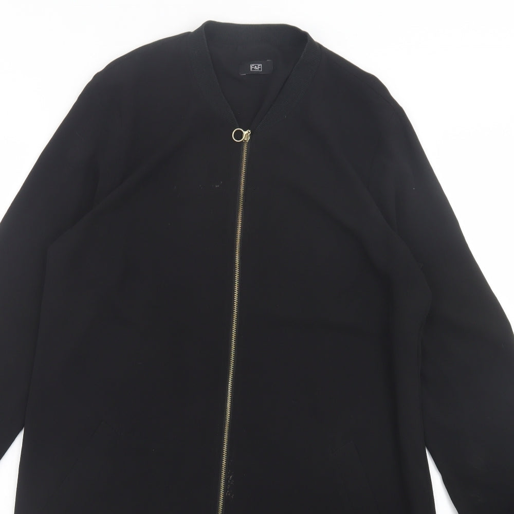 F&F Womens Black Jacket Size 12 Zip
