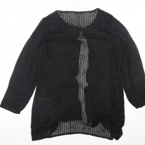 ELVI Womens Black Jacket Size 12 Hook & Eye