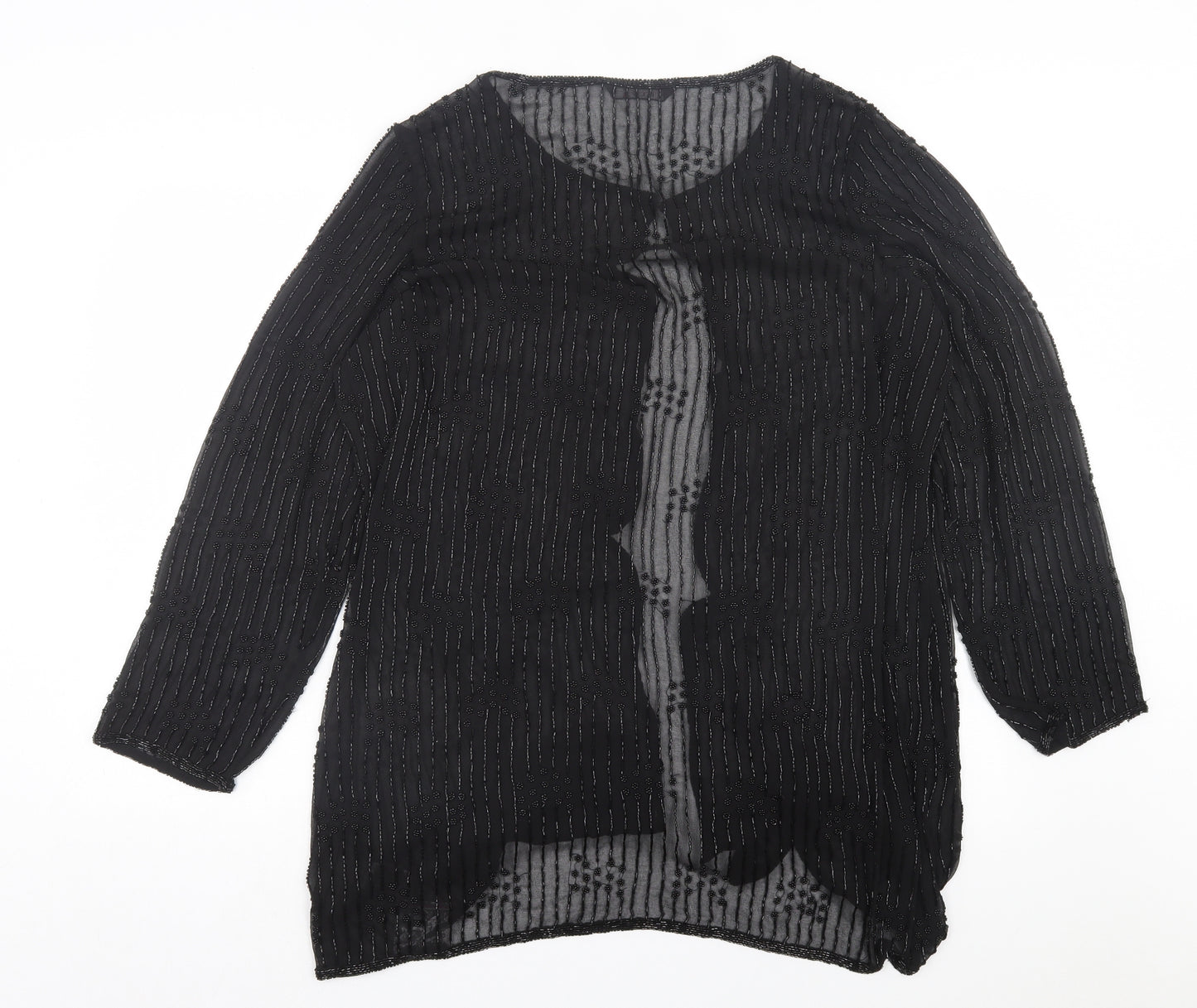 ELVI Womens Black Jacket Size 12 Hook & Eye