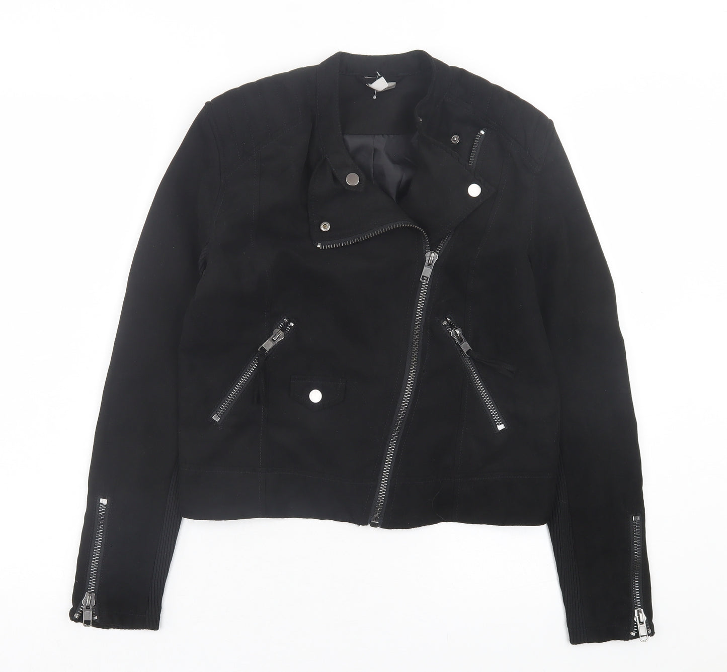 H&M Womens Black Jacket Size 8 Zip