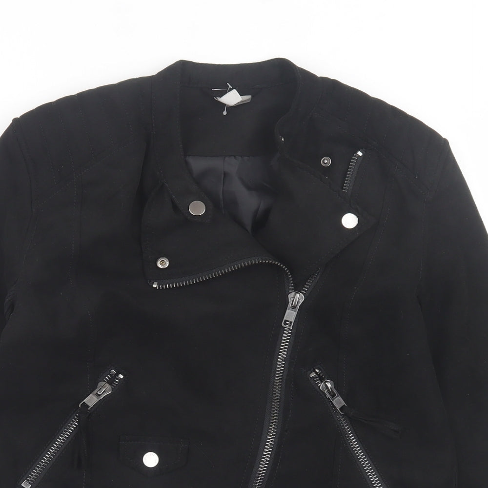 H&M Womens Black Jacket Size 8 Zip
