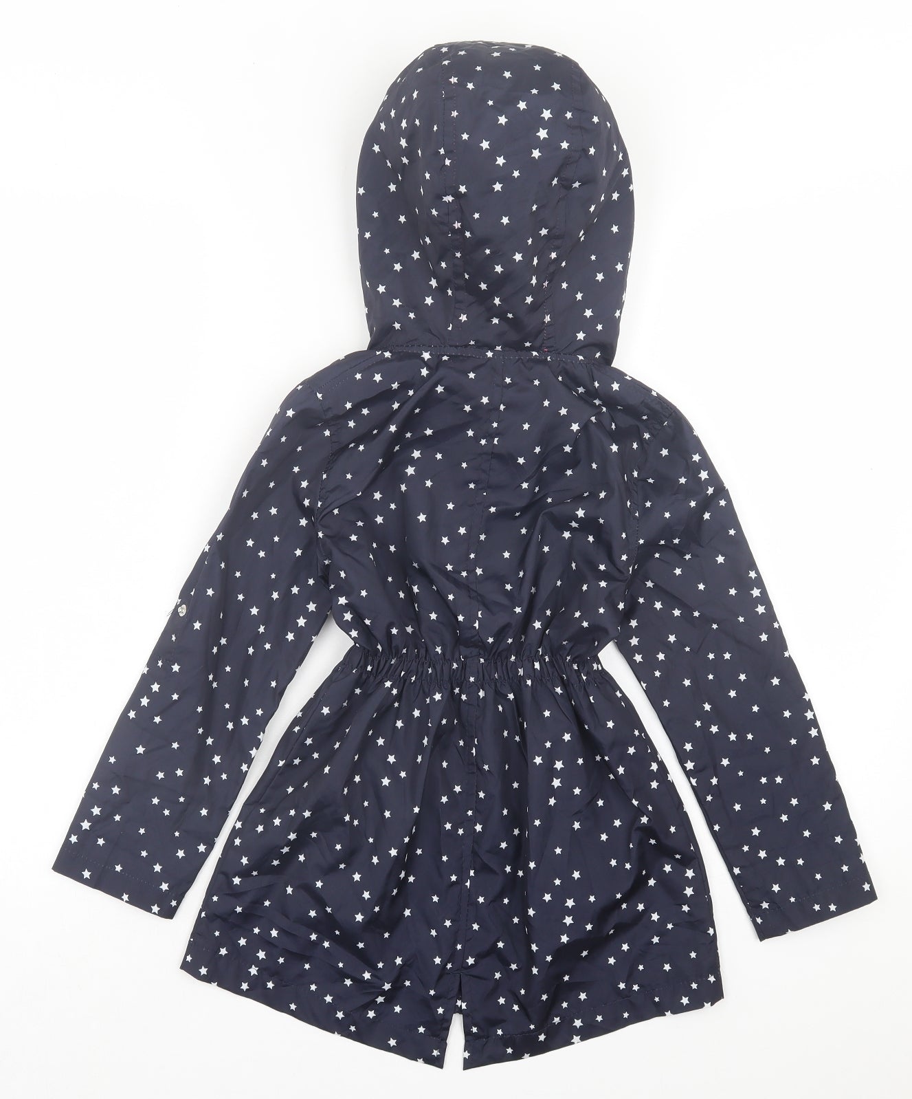 Young Dimension Girls Blue Geometric Basic Coat Coat Size 6-7 Years Zip