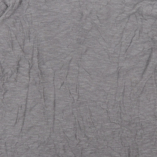 Cashel Womens Grey V-Neck Cotton Pullover Jumper Size L