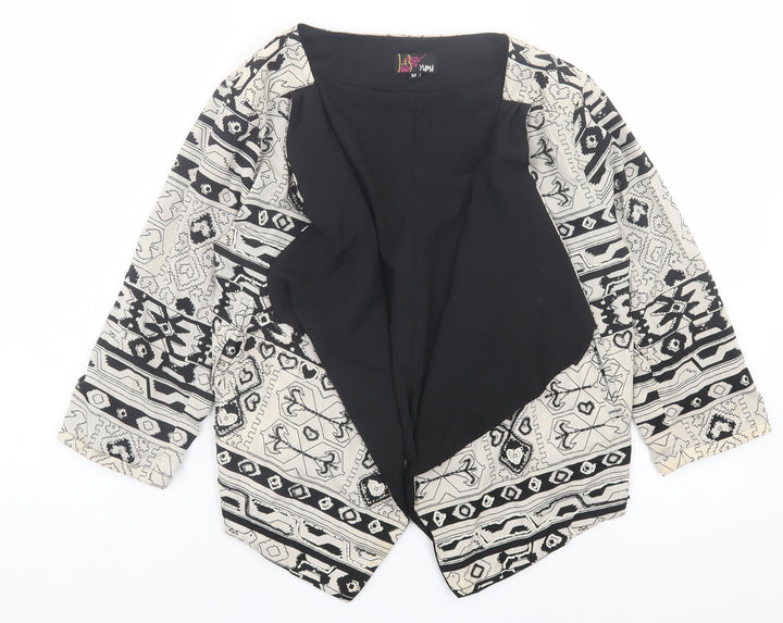 Yumi Womens Beige Geometric Jacket Size M