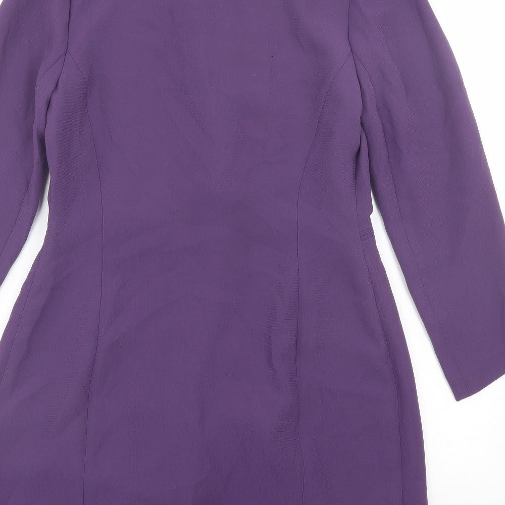 Preworn Womens Purple Jacket Blazer Size 12 Button