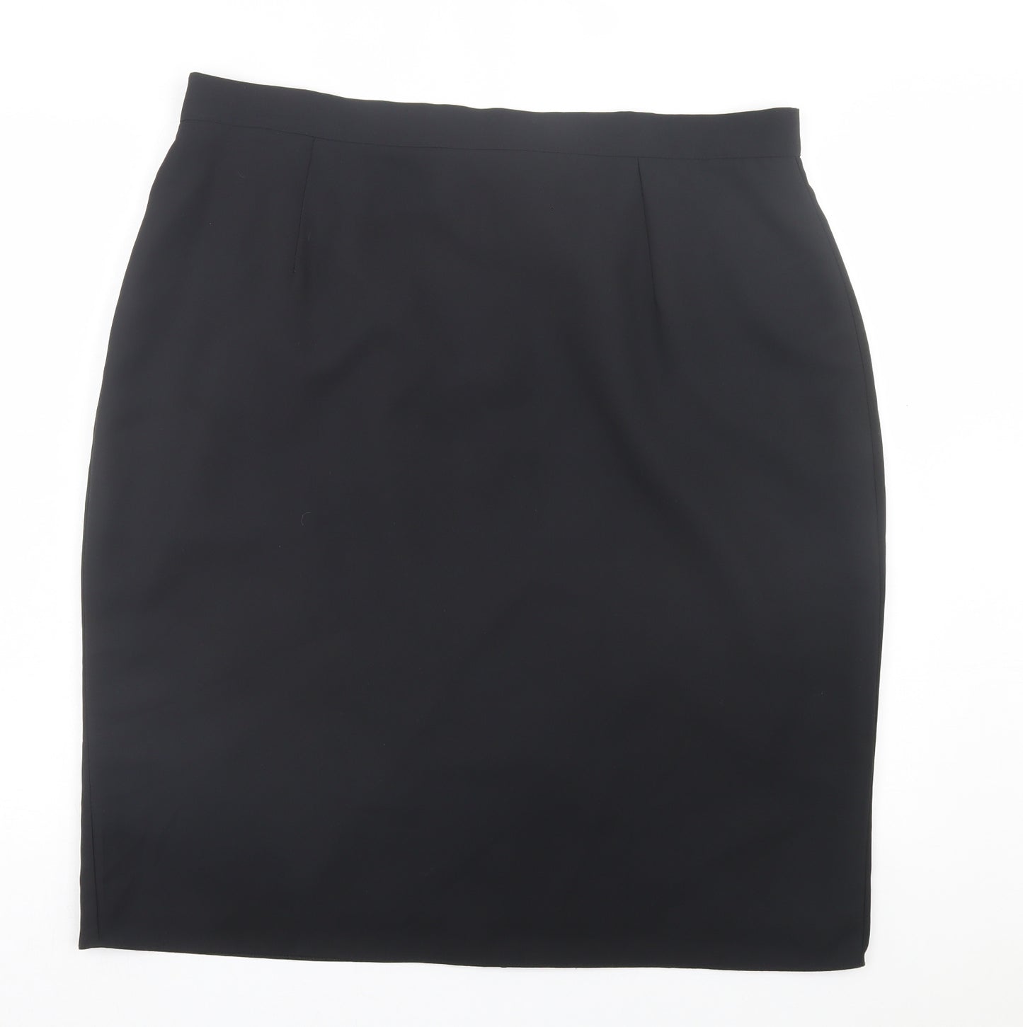 essence Womens Black Polyester A-Line Skirt Size 24 Button