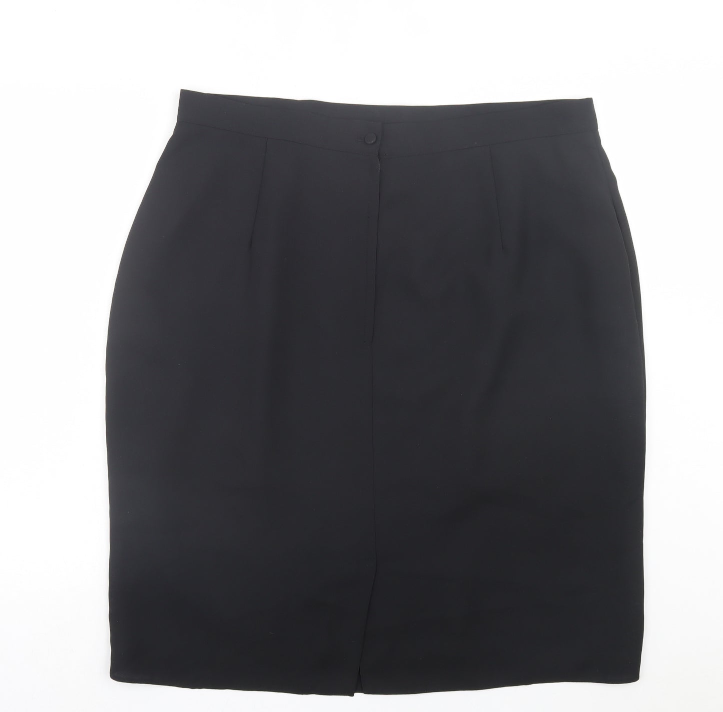 essence Womens Black Polyester A-Line Skirt Size 24 Button