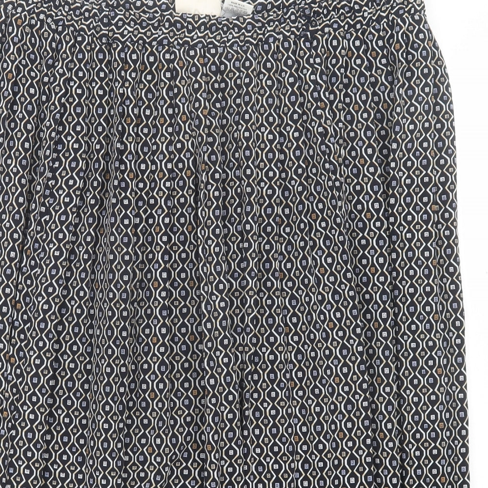 bonmarch Womens Black Geometric Polyester A-Line Skirt Size 24