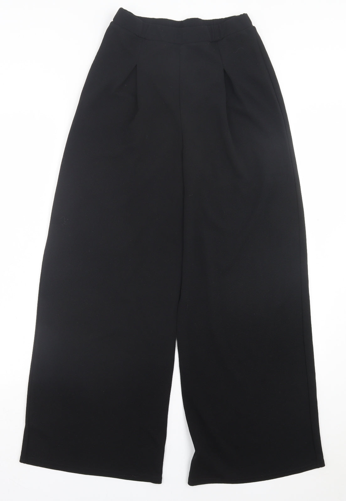 Boohoo Womens Black Polyester Trousers Size 12 L27 in Regular