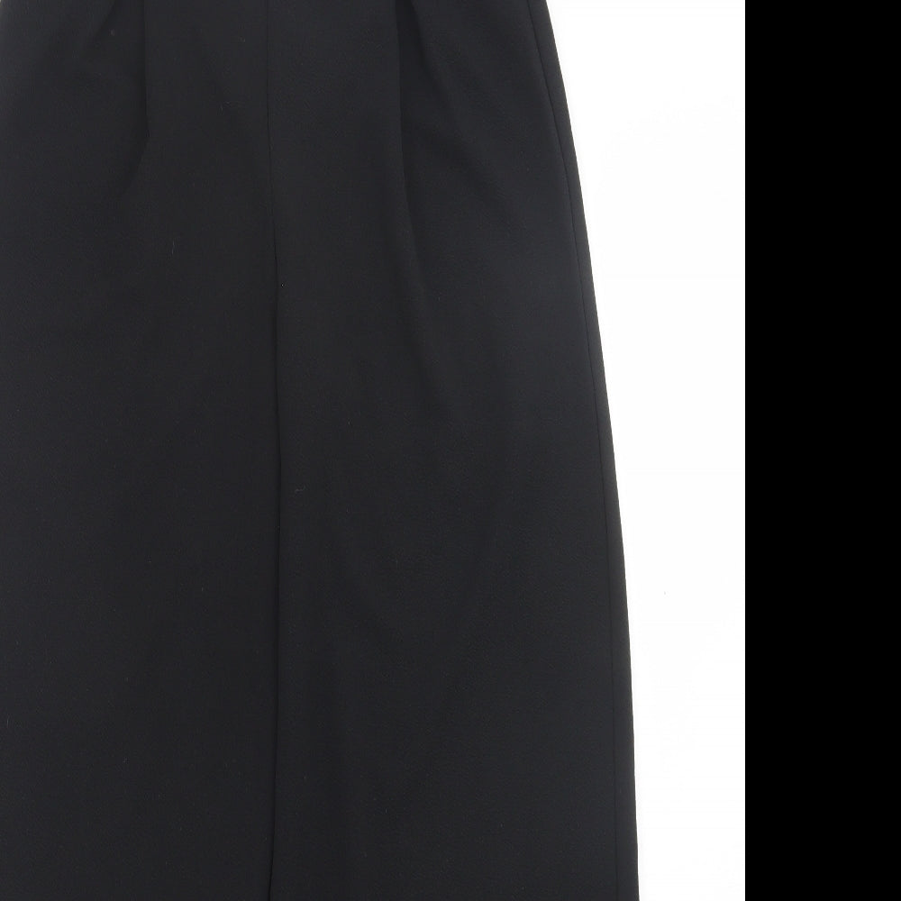 Boohoo Womens Black Polyester Trousers Size 12 L27 in Regular