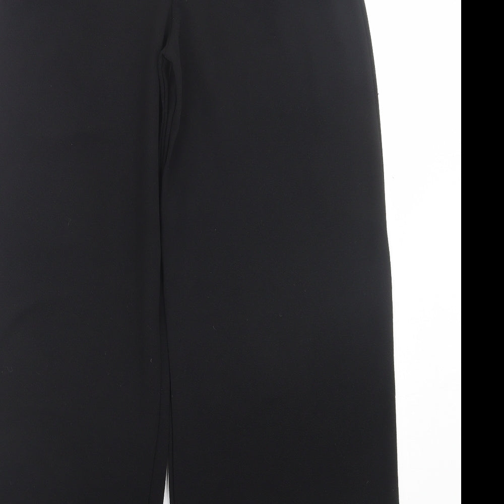 Boohoo Womens Black Polyester Trousers Size 12 L27 in Regular