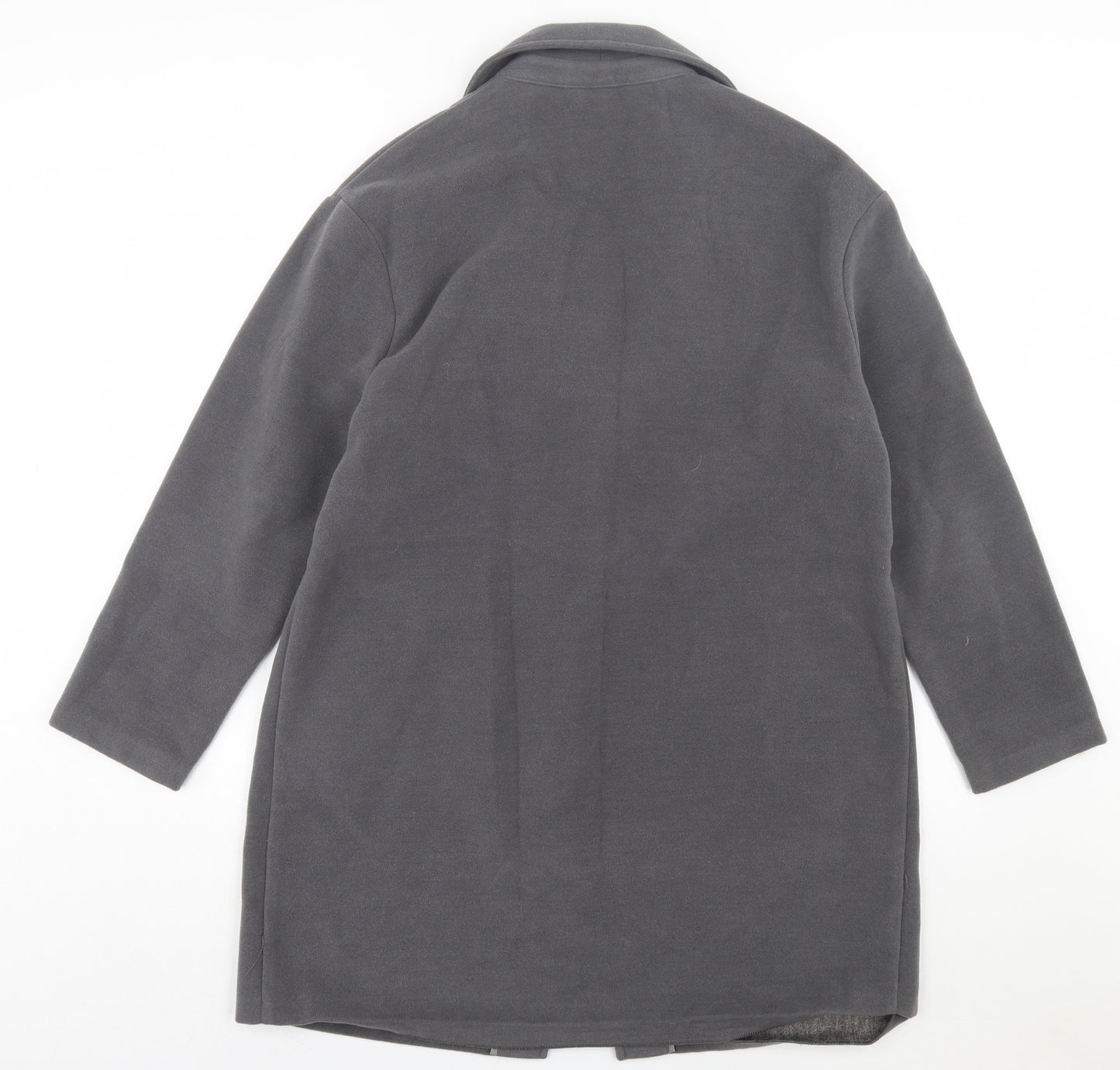 F&F Womens Grey Overcoat Coat Size 14 Button