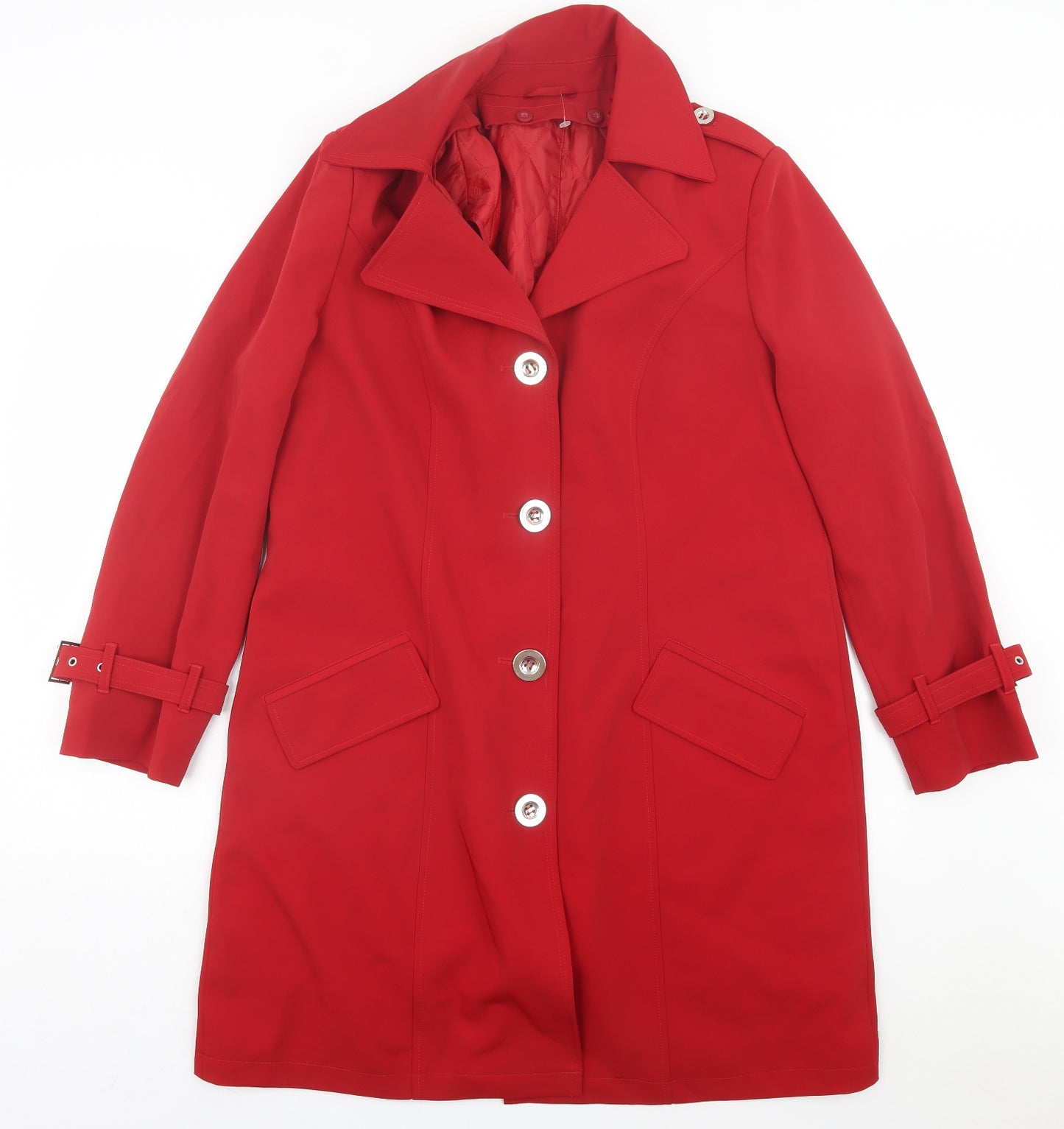 Waredrobe Womens Red Overcoat Coat Size 14 Button