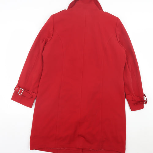 Waredrobe Womens Red Overcoat Coat Size 14 Button