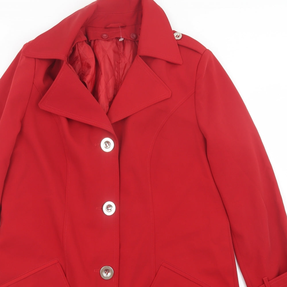 Waredrobe Womens Red Overcoat Coat Size 14 Button