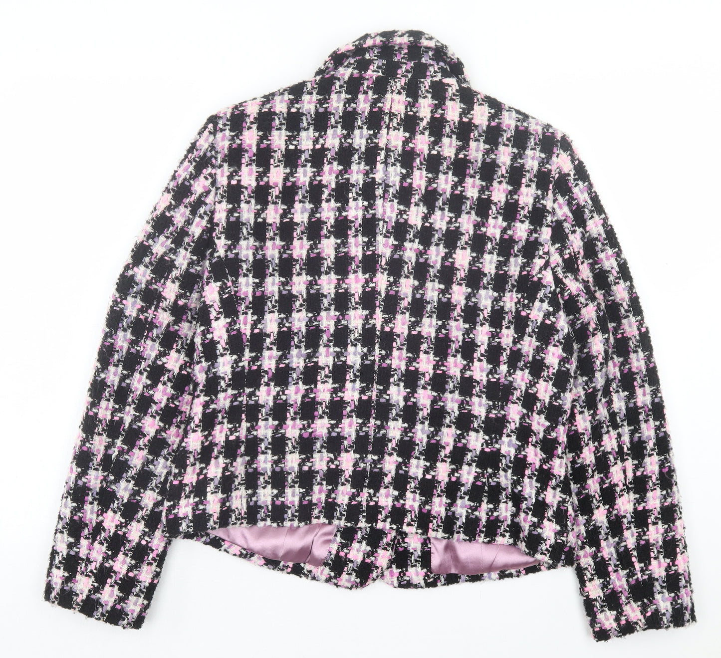 Per Una Womens Pink Plaid Jacket Size 16 Button