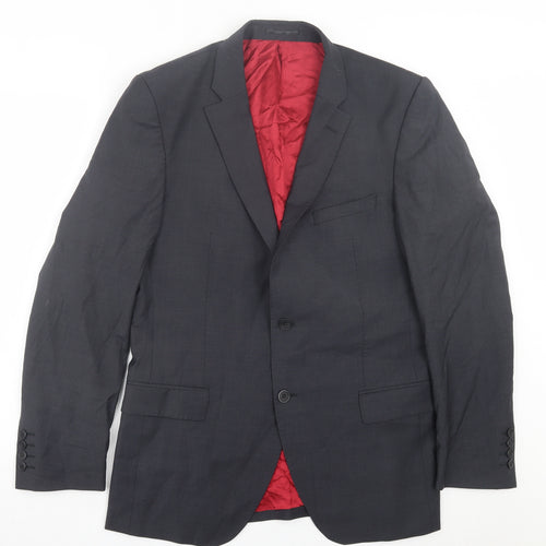 Santinelli Mens Grey Polyester Jacket Suit Jacket Size 34