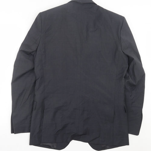 Santinelli Mens Grey Polyester Jacket Suit Jacket Size 34