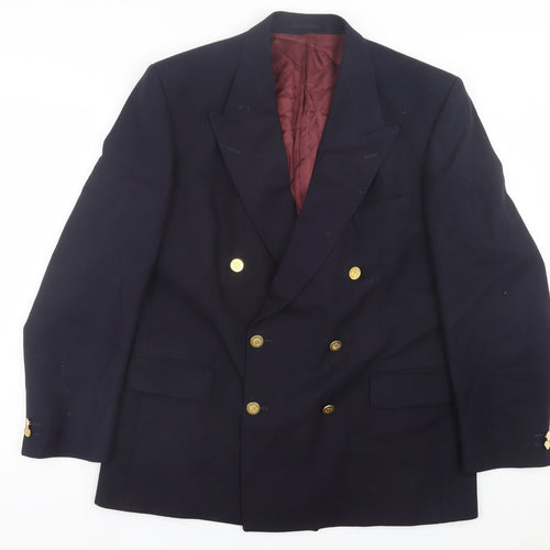 Magee Mens Blue Wool Jacket Suit Jacket Size 42