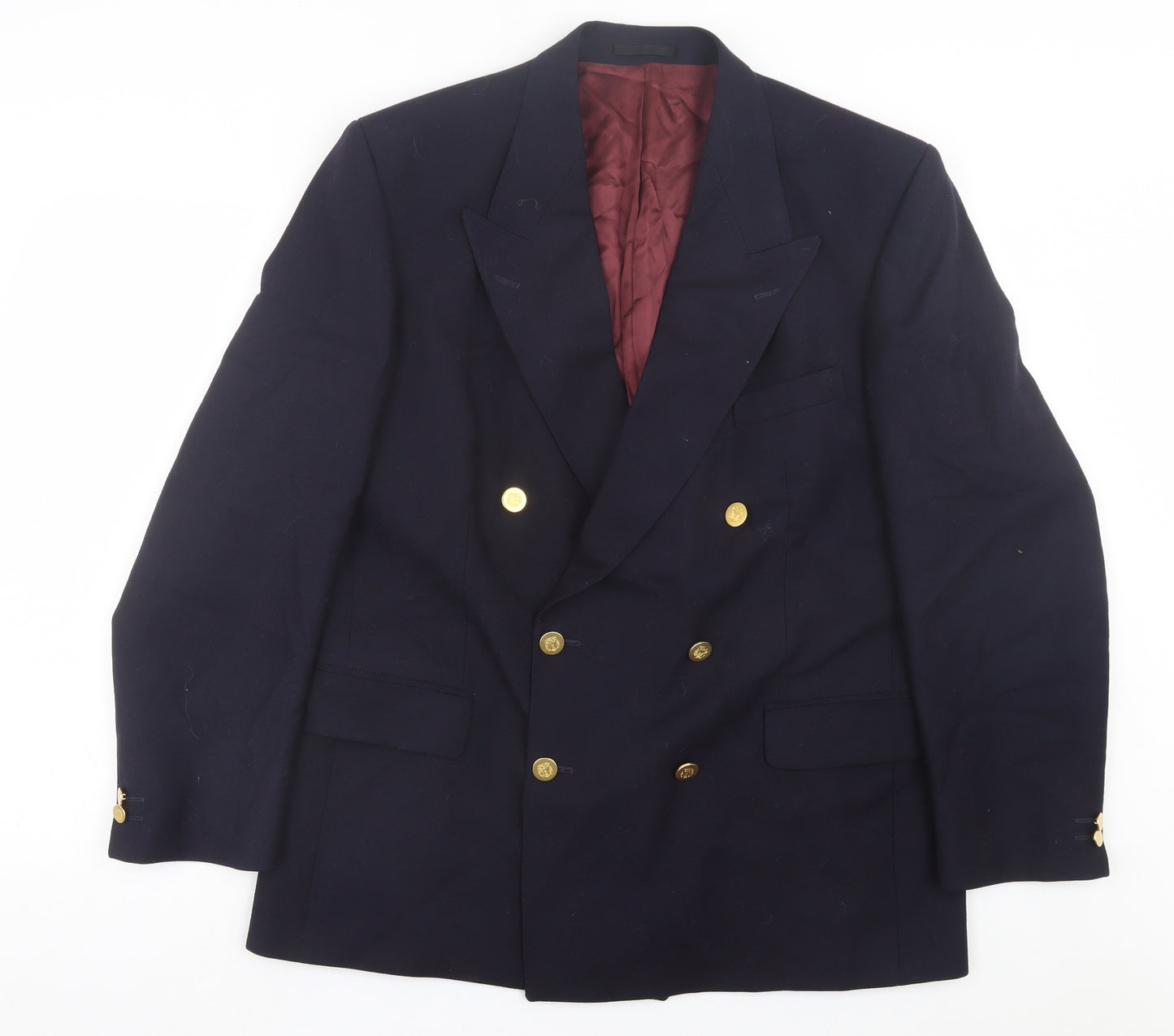 Magee Mens Blue Wool Jacket Suit Jacket Size 42