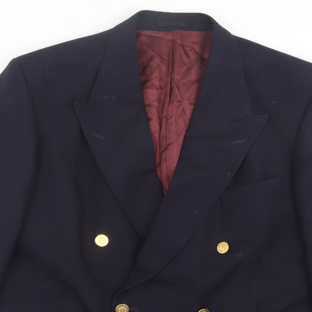 Magee Mens Blue Wool Jacket Suit Jacket Size 42