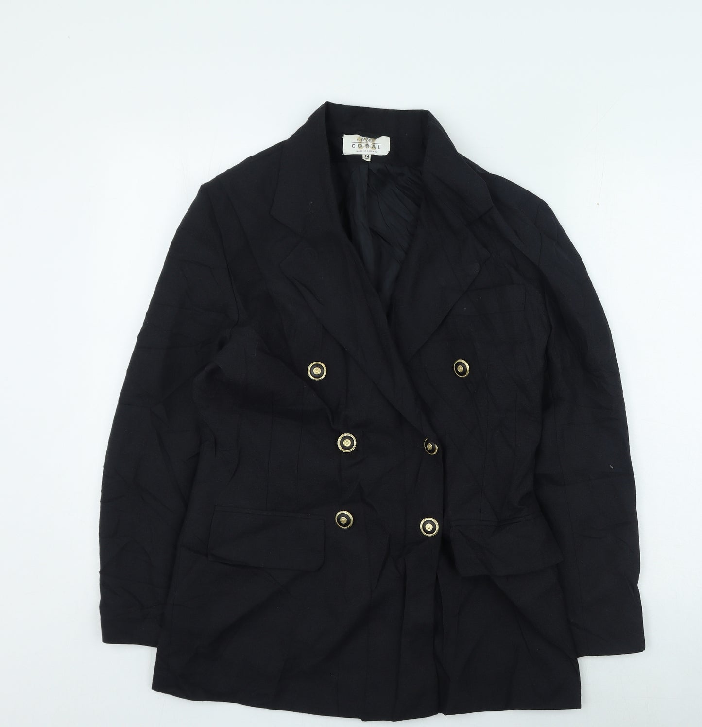 miss coral Womens Black Jacket Size 14