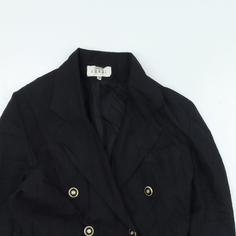 miss coral Womens Black Jacket Size 14