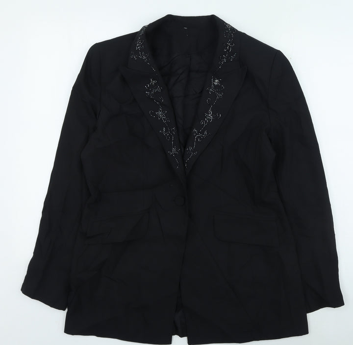etan Womens Black Jacket Size 14