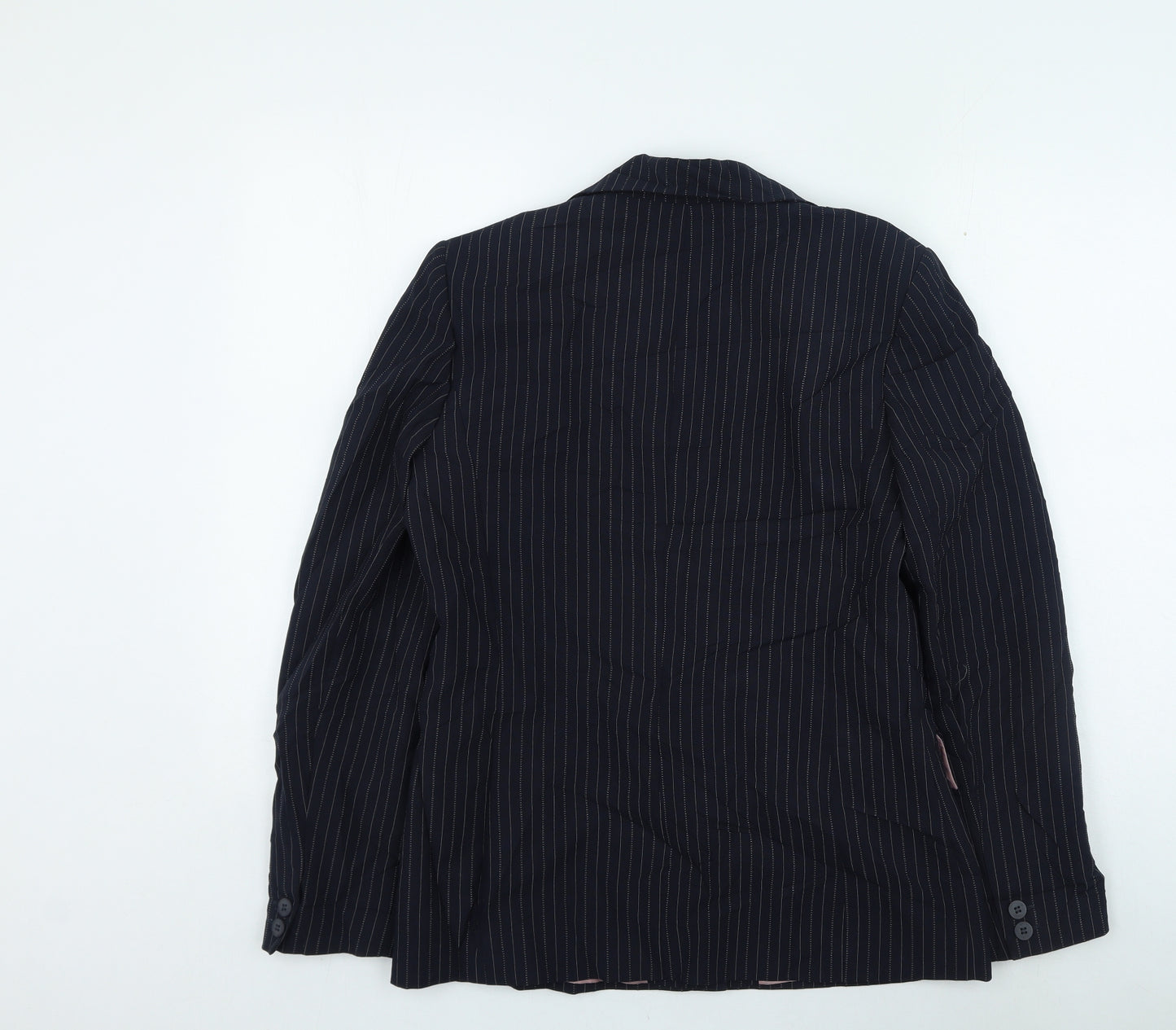 Select Womens Blue Striped Jacket Size 12