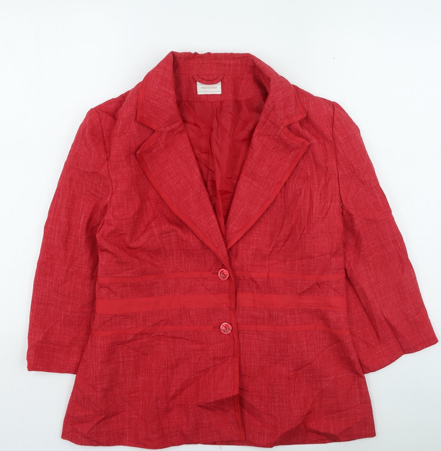 Portafina Womens Red Jacket Size 16