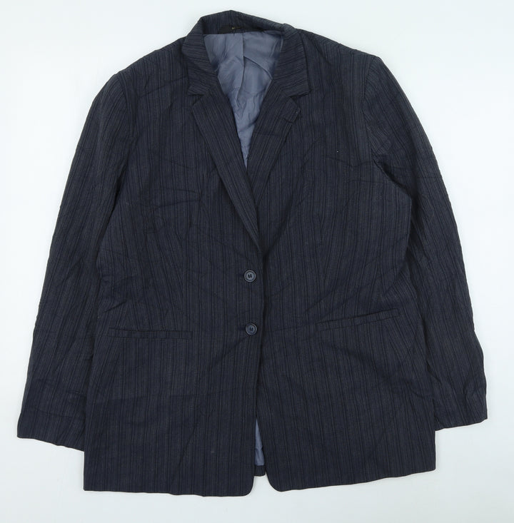 Marks and Spencer Womens Grey Striped Jacket Size 18