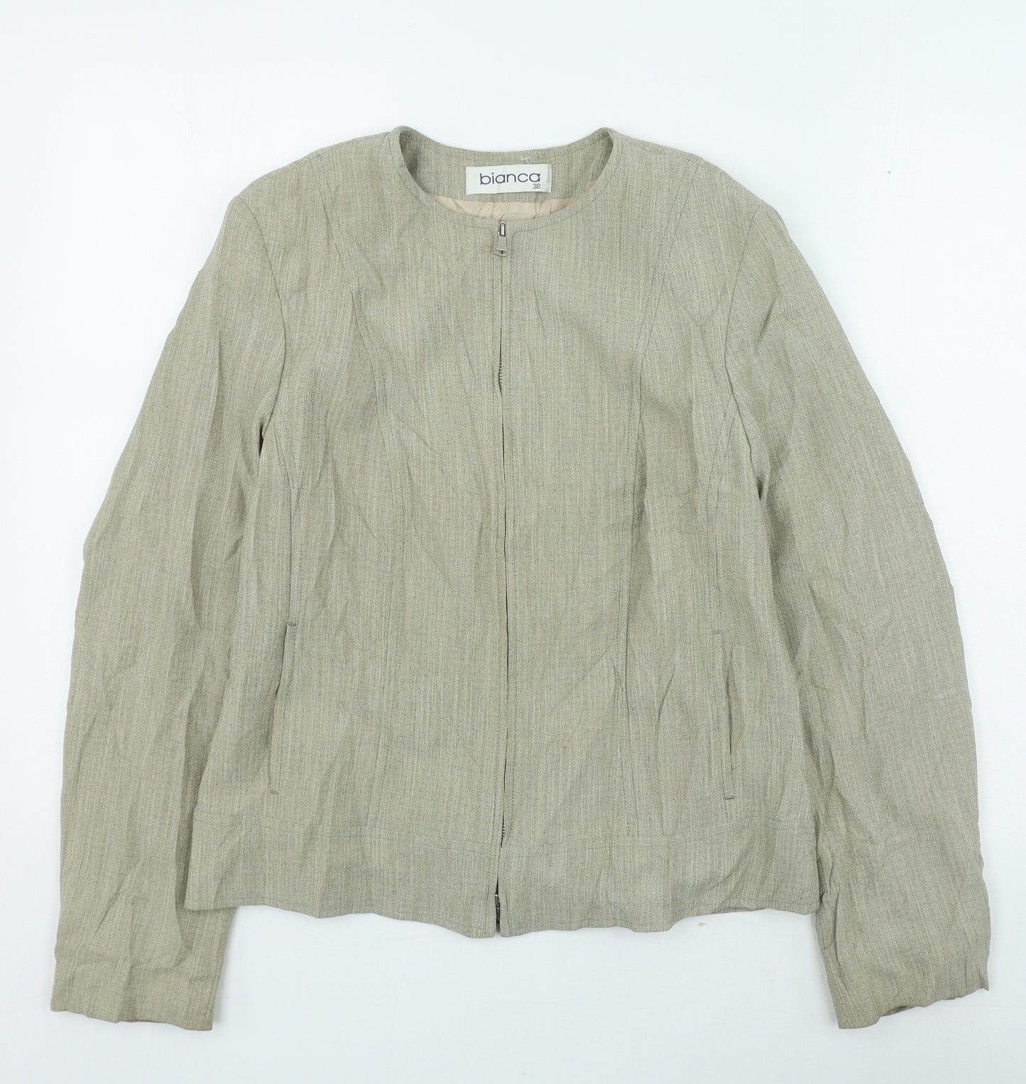 Bianca Womens Beige Jacket Size 12